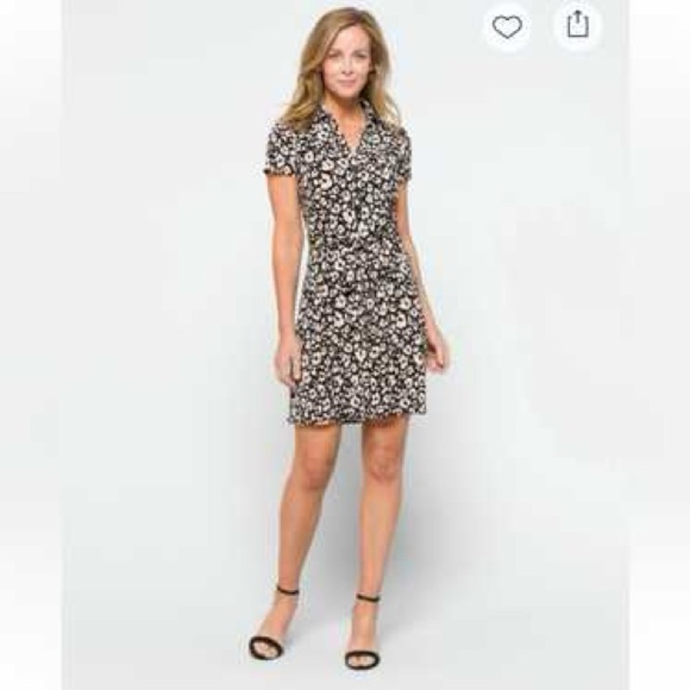 Floral Black and White Dress